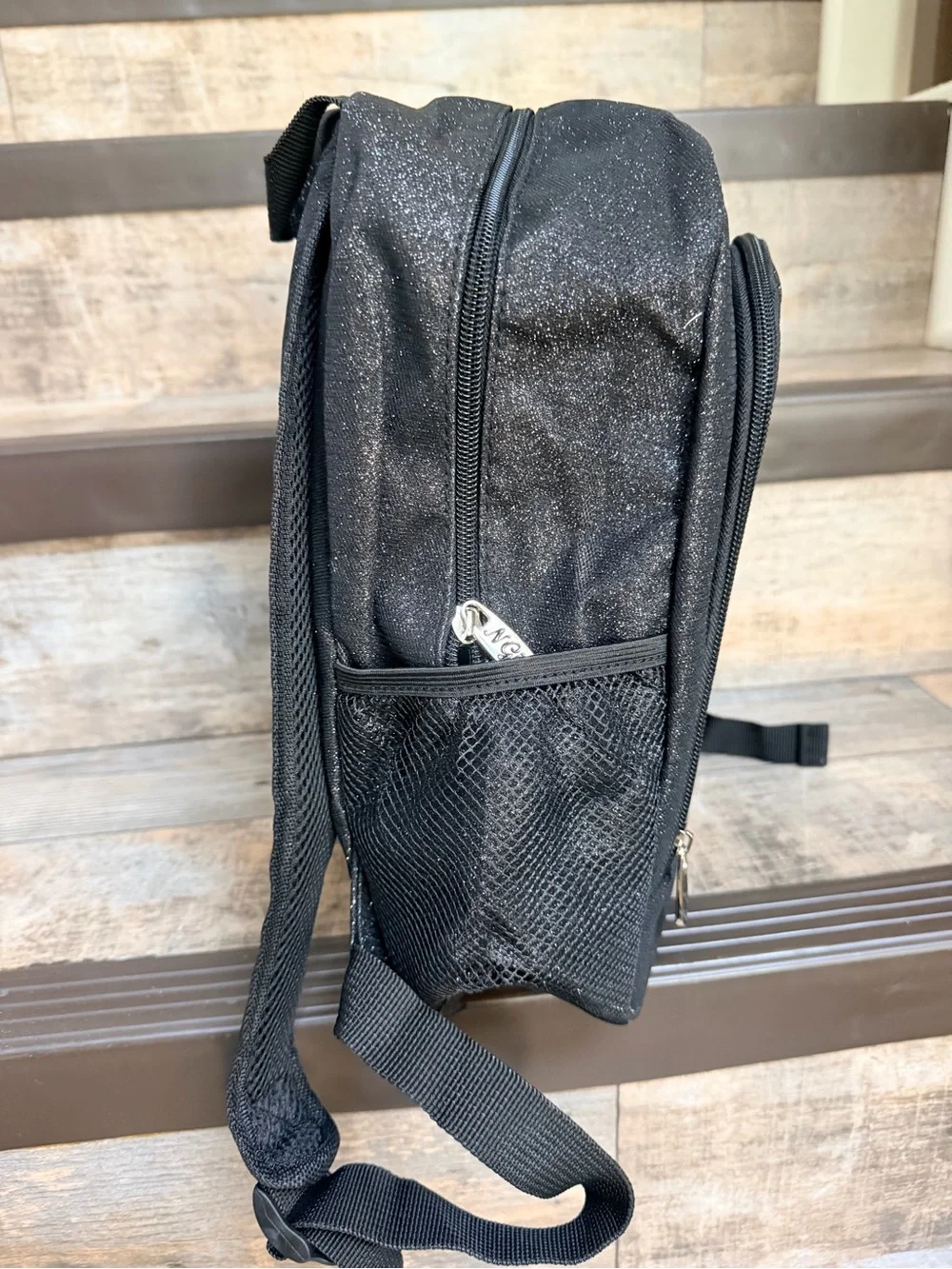 NWOT NGIL SMALL Black Glitter CHEER Backpack, Personalize with Harper